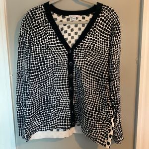 Isaac Mizrahi Live! Black and White Print Sweater